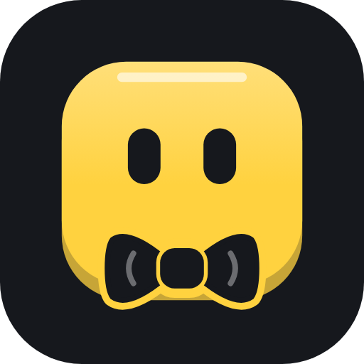 Das HeyButler-Logo: der gelbe Butler mit Fliege.