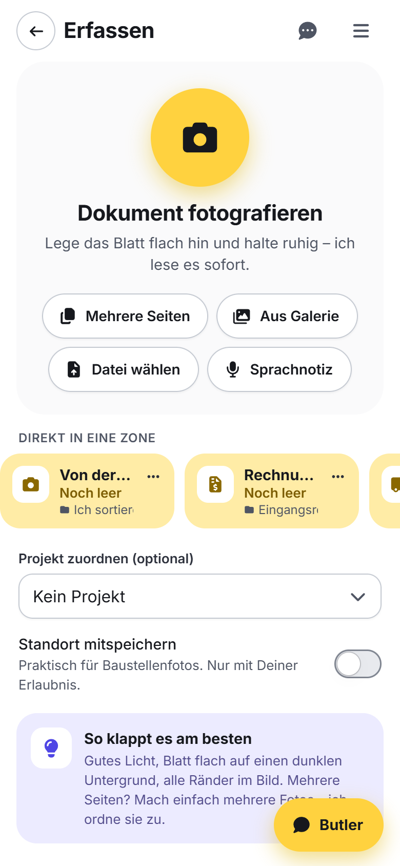 Handy · Erfassen