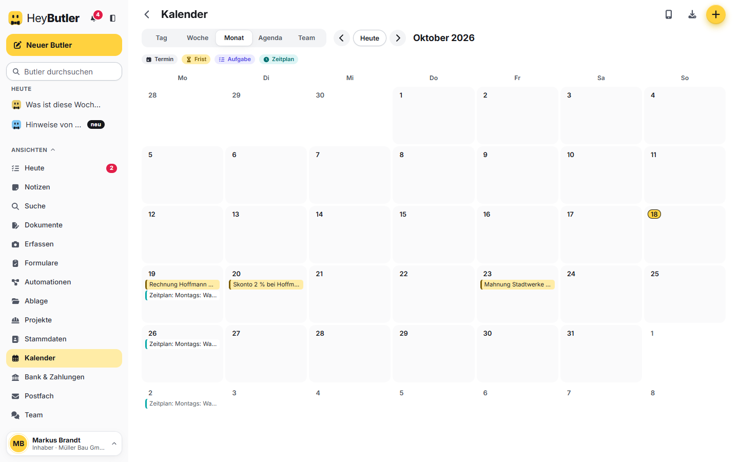 Web · Kalender