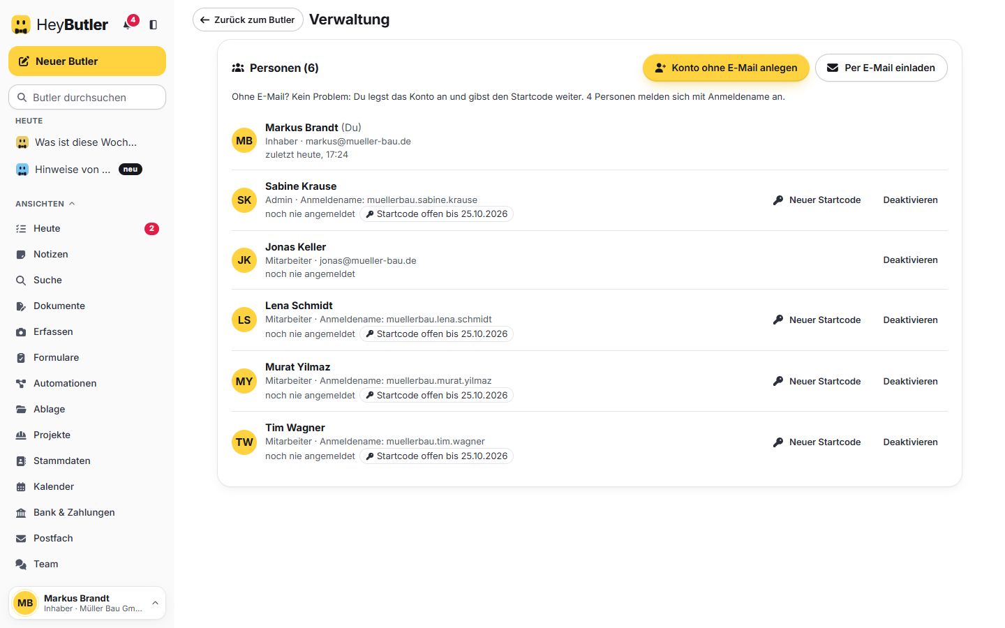 Web · Verwaltung